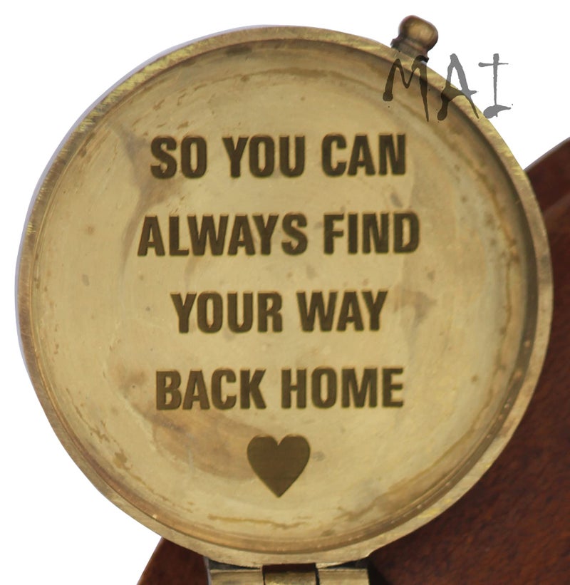 Mai Pocket Compass for Hiking, Survival Instrument Antique â€œSo You Can Always Find Your Way Back Homeâ€ Engraved Camping Pocket Nautical Vintage Navigation Outdoor by MAI - Image 3